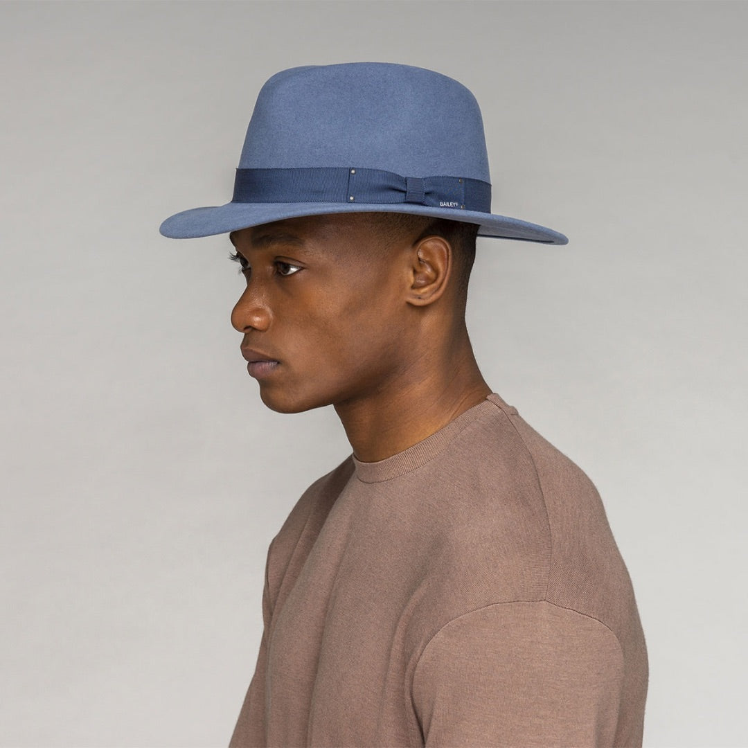 Bailey Curtis Fedora Hat in Vintage Blue