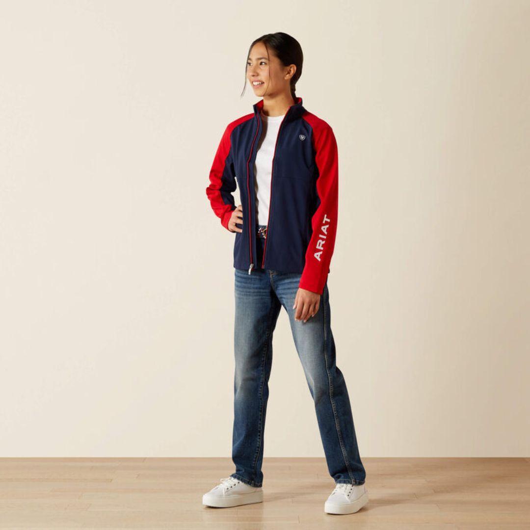 Ariat Kids Team Equestrian Jacket in Navy and Red