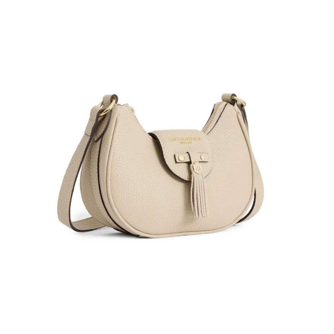 Fairfax & Favor Micro Windsor Leather Crossbody Bag in Stone