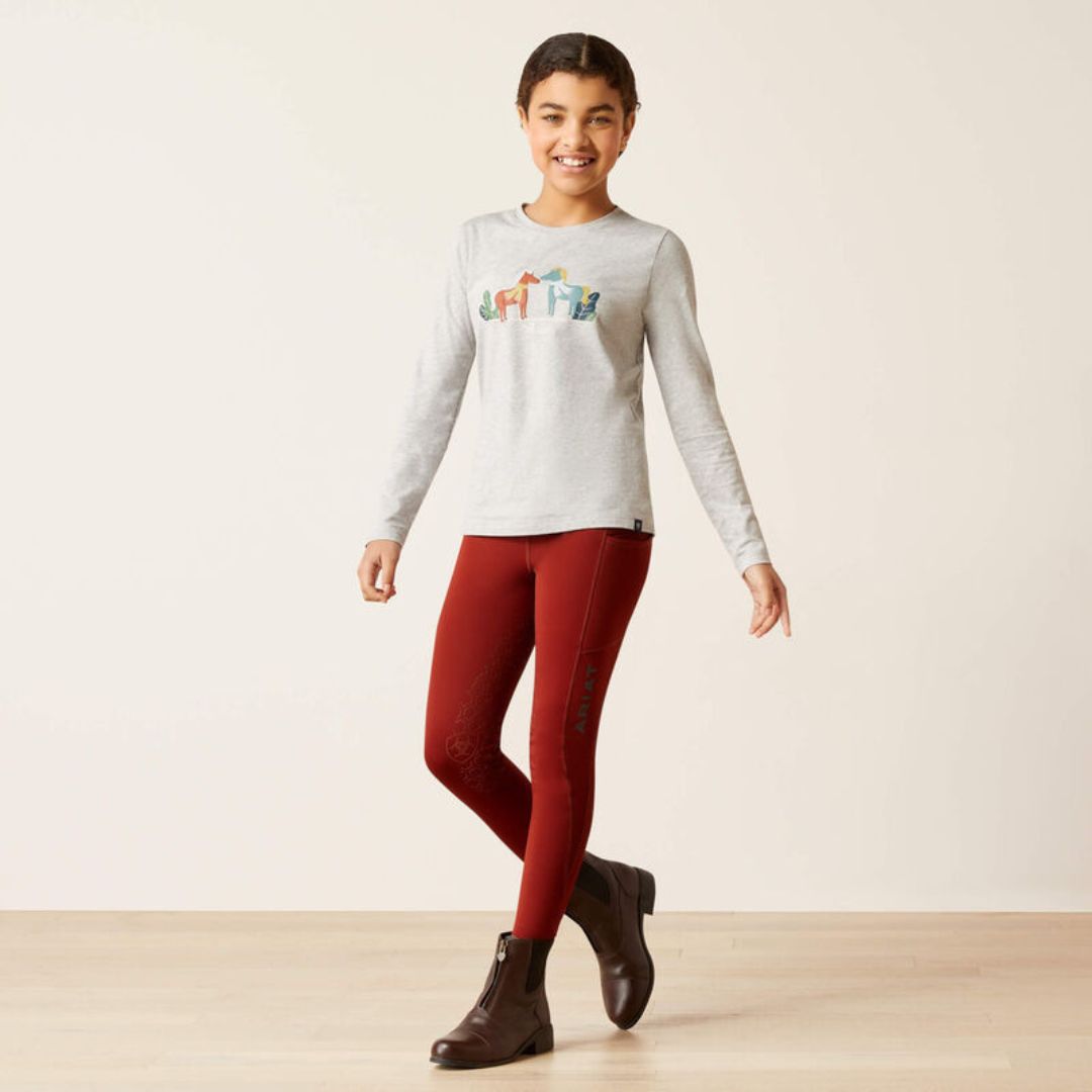 Ariat Kids Winter Fashion T-Shirt in Heather Grey