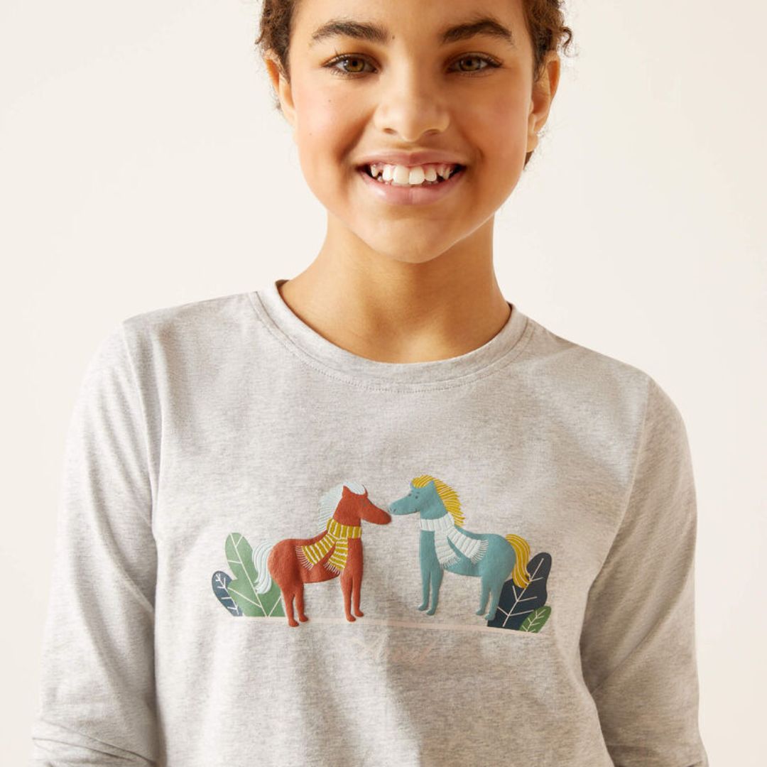 Ariat Kids Winter Fashion T-Shirt in Heather Grey