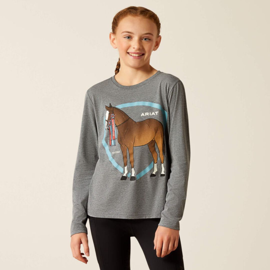 Ariat Kids Champion Pony T-Shirt in Heather Grey