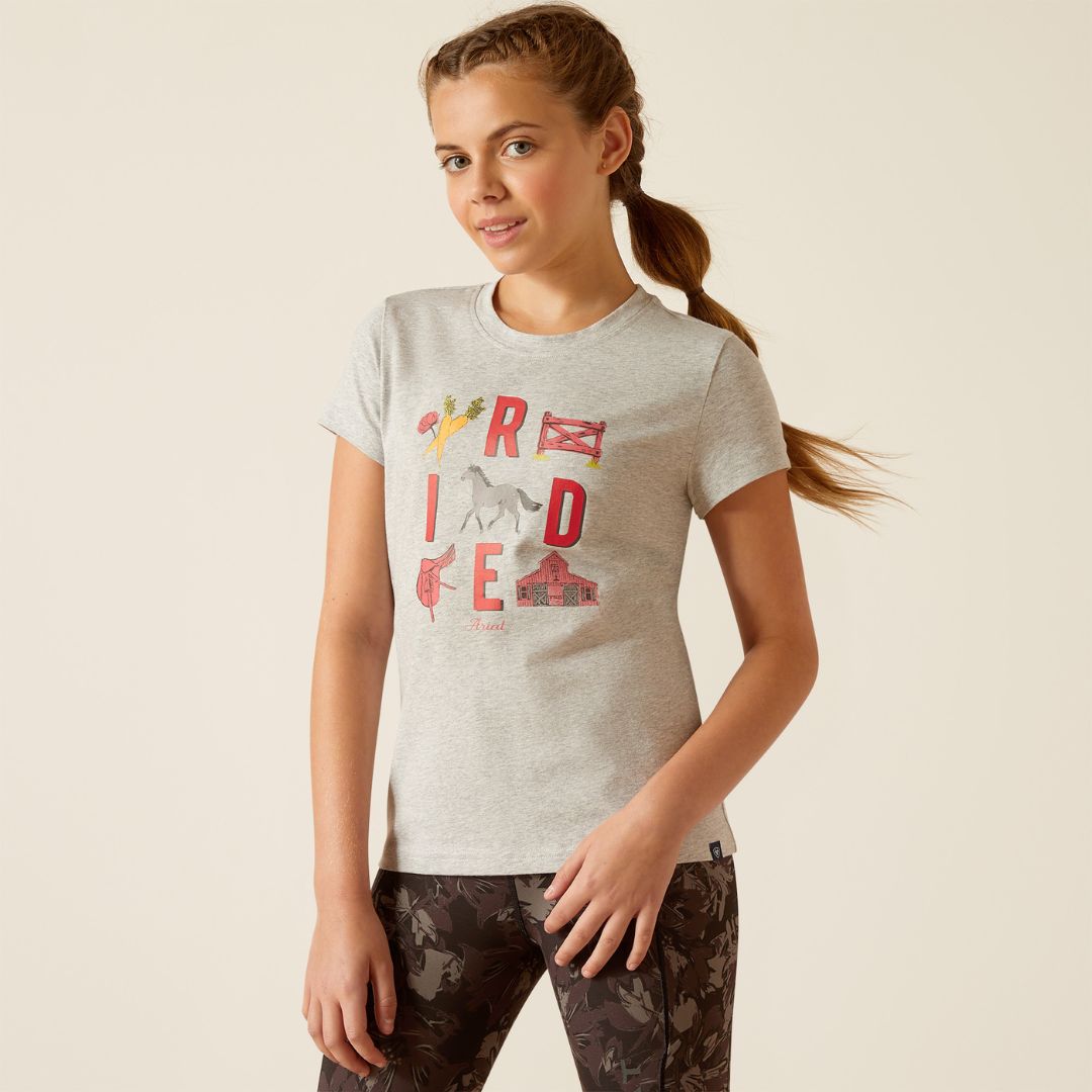 Ariat Kids Iconic Ride T-Shirt in Heather Grey