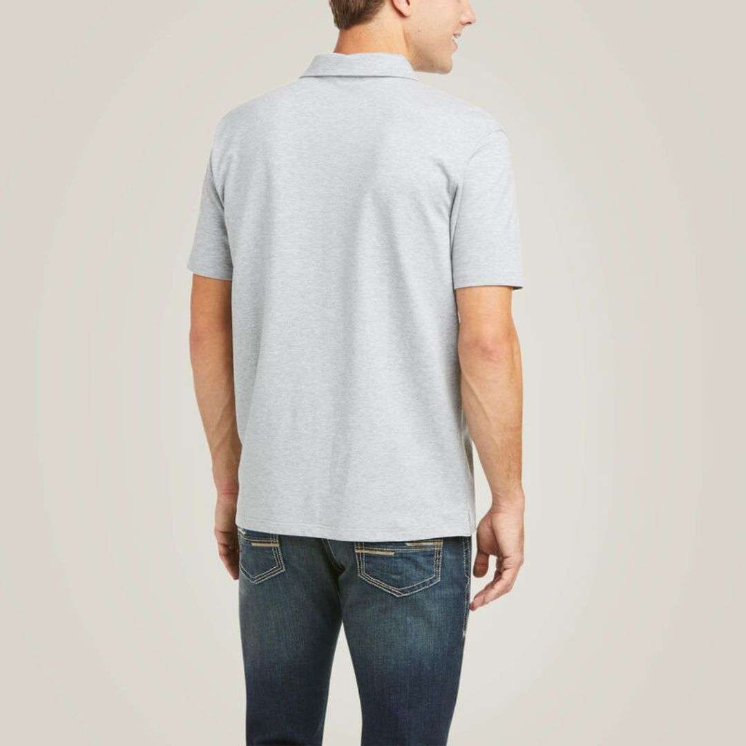 Ariat Men's Medal Polo Shirt in Heather Gray