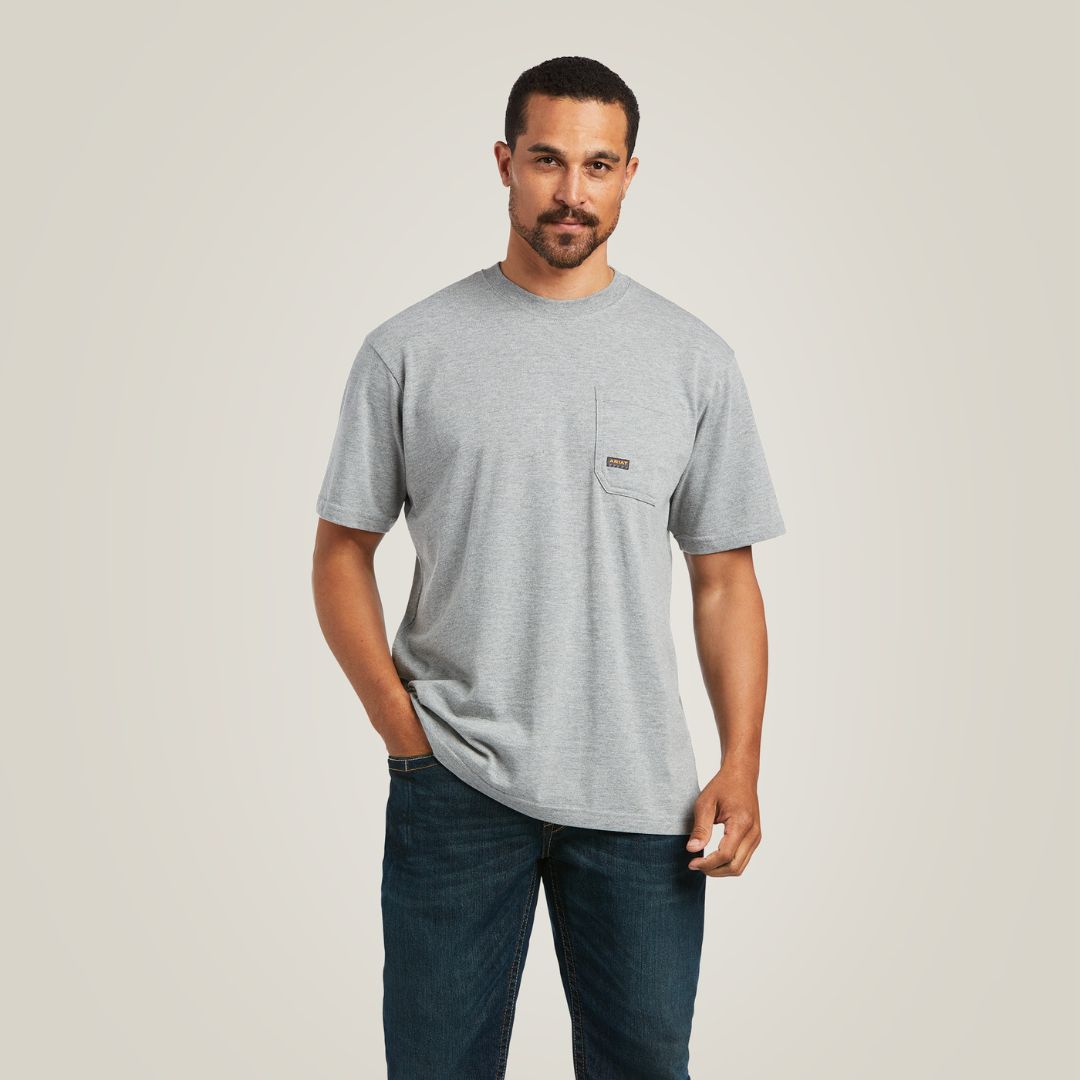 Ariat Men's Rebar Strong Cotton T-Shirt in Heather Grey