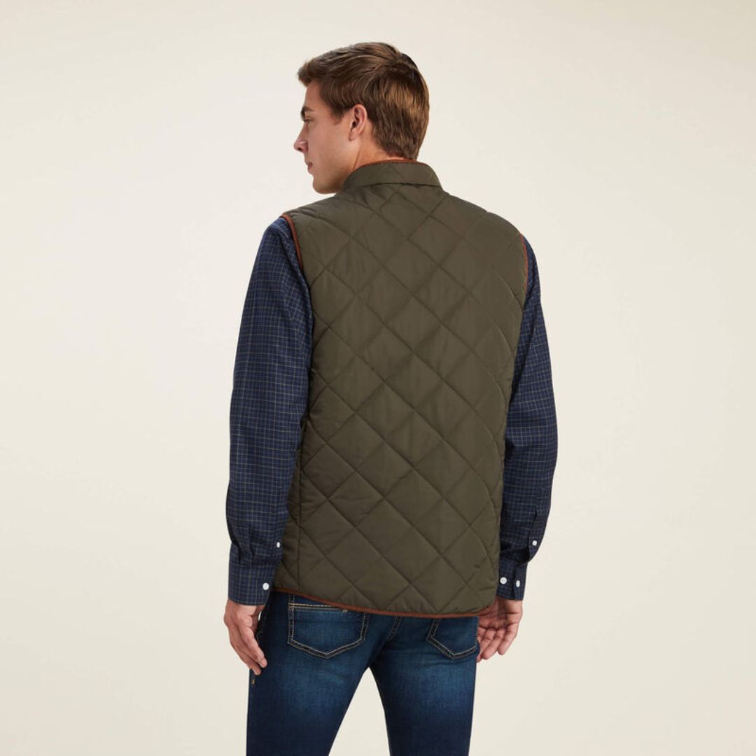 Ariat Men's Woodside Quilted Gilet in Earth