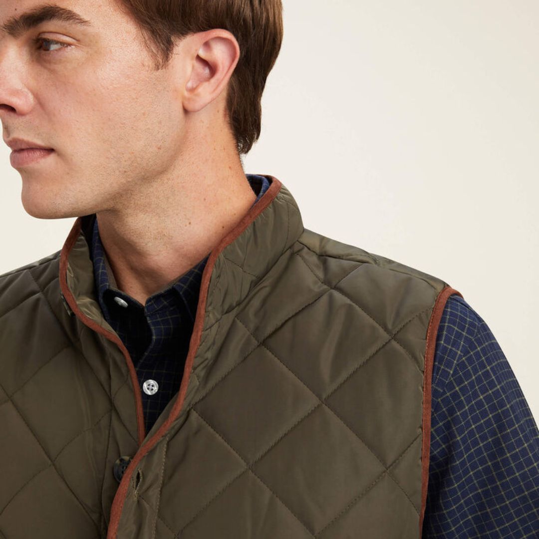 Ariat Men's Woodside Quilted Gilet in Earth