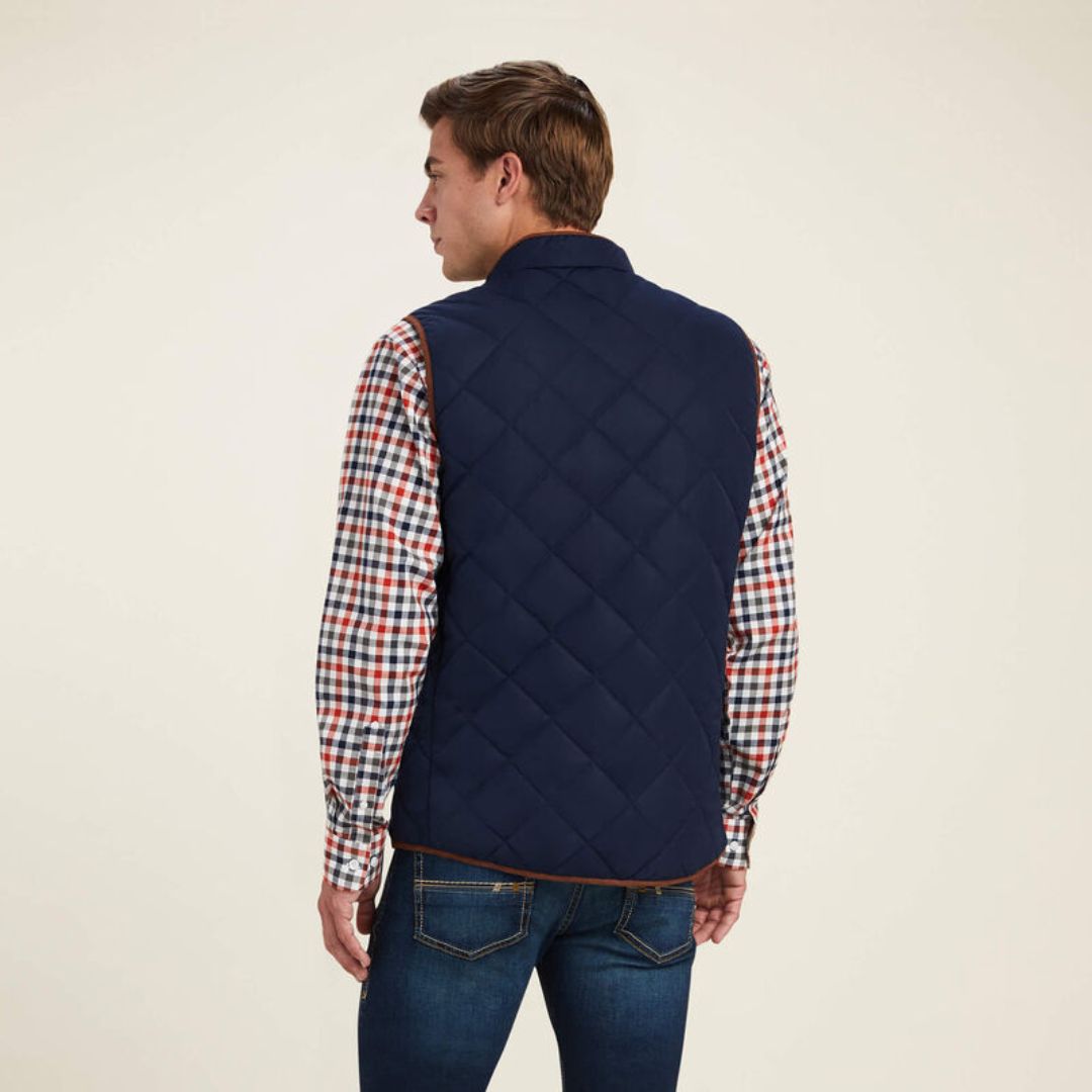 Ariat Men's Woodside Quilted Gilet in Navy