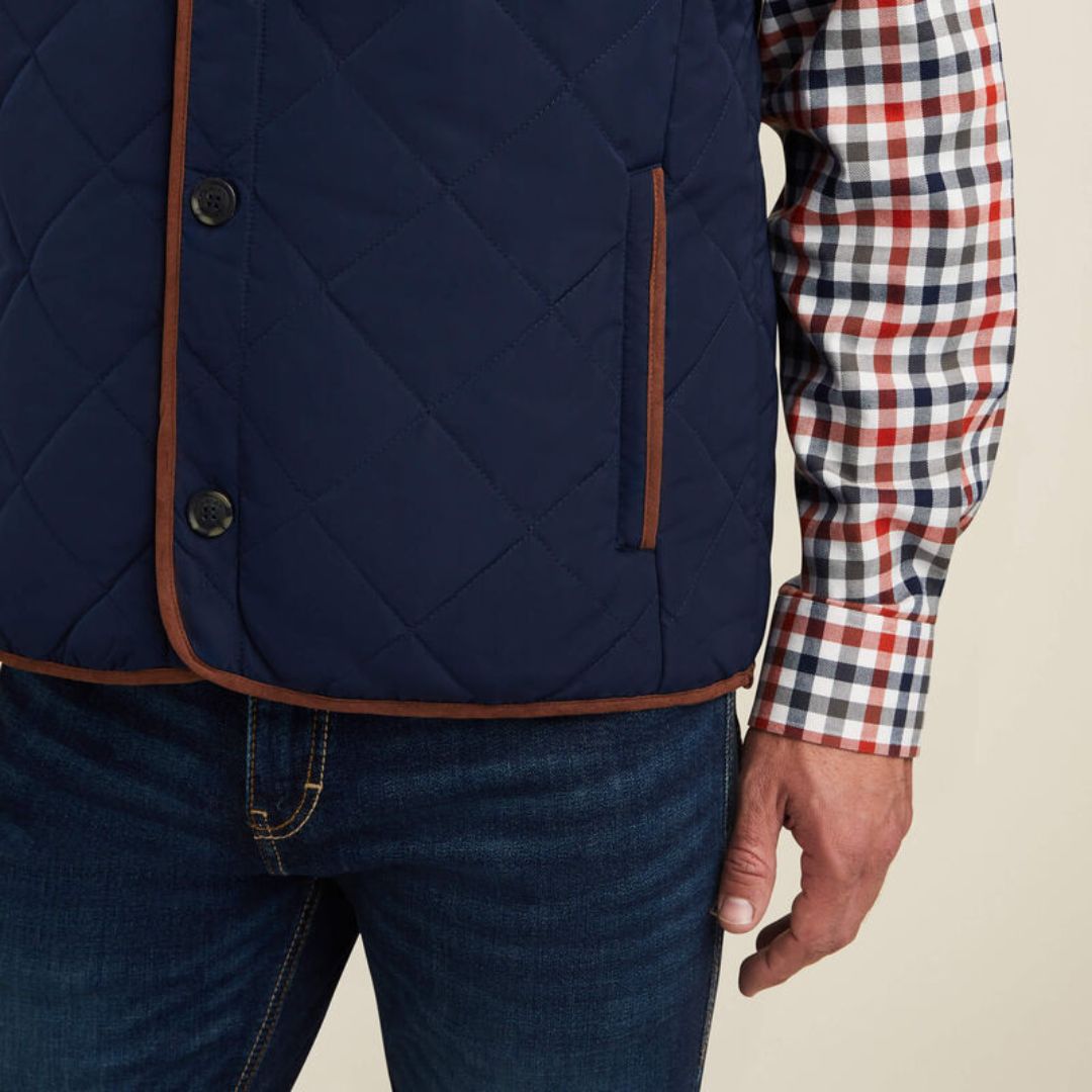 Ariat Men's Woodside Quilted Gilet in Navy