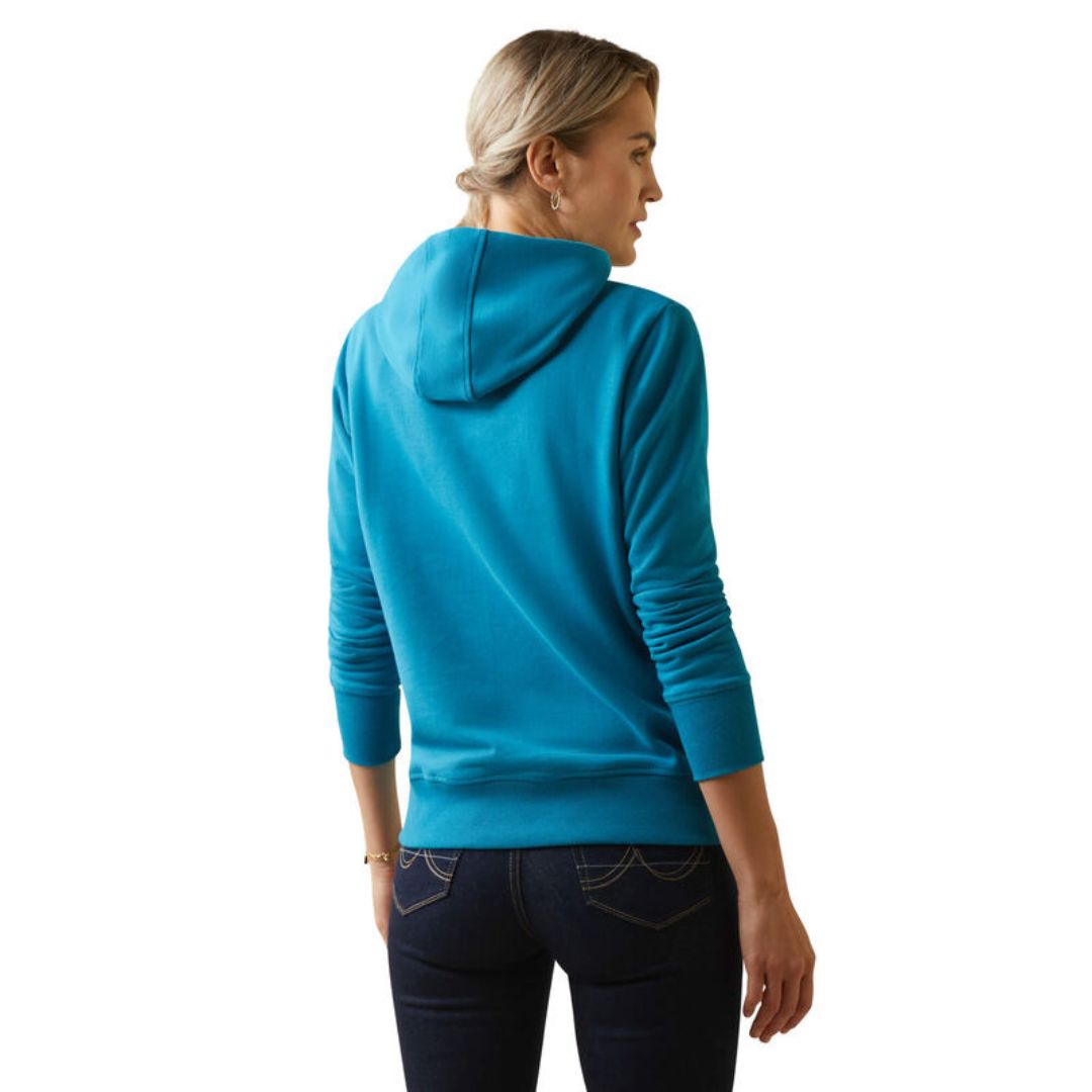 Ariat Women's 3D Logo Hoodie in Mosaic Blue