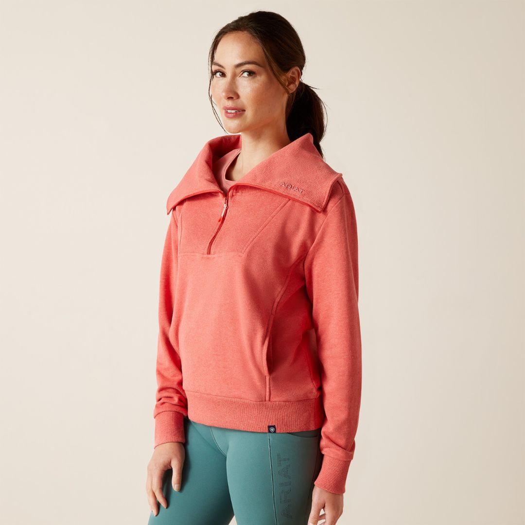 Ariat Women's Fern 1/2 Zip Jumper in Heather Baked Apple