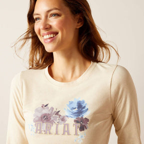 Ariat Women's Peonies T-Shirt in Oatmeal Heather