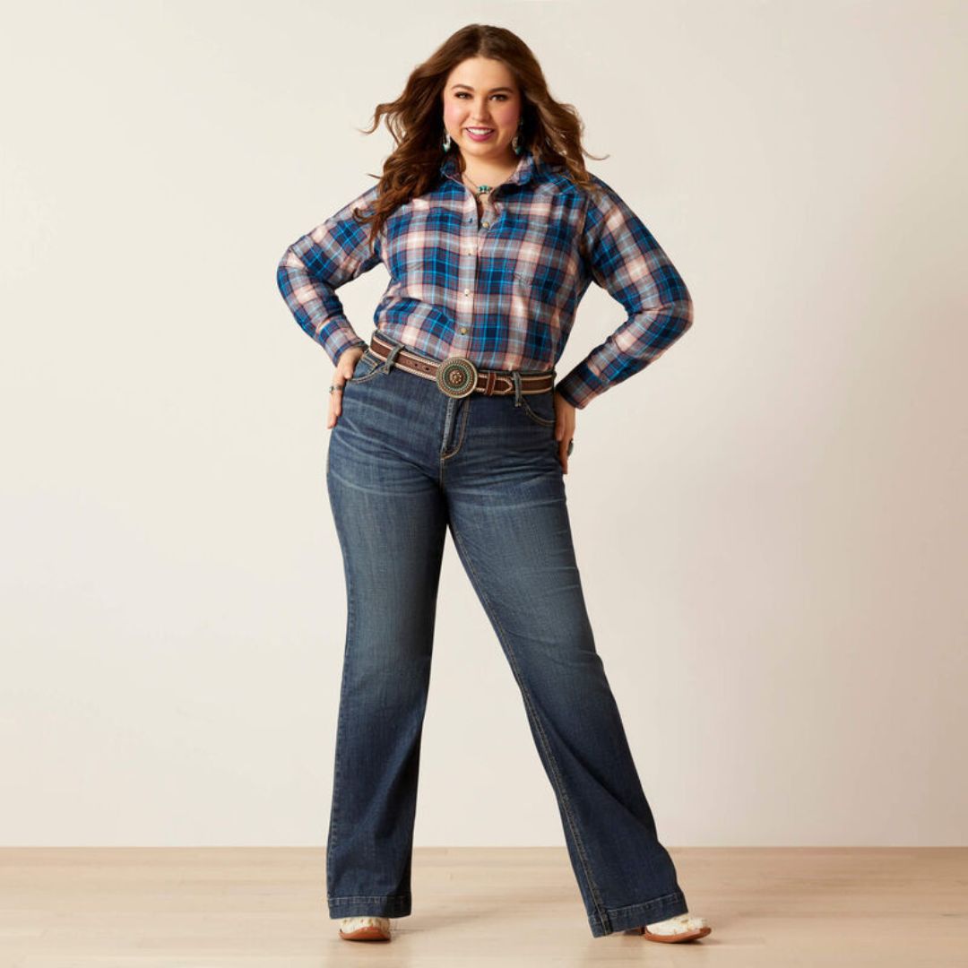 Ariat Women's Real Billie Jean Shirt in Woodland Plaid