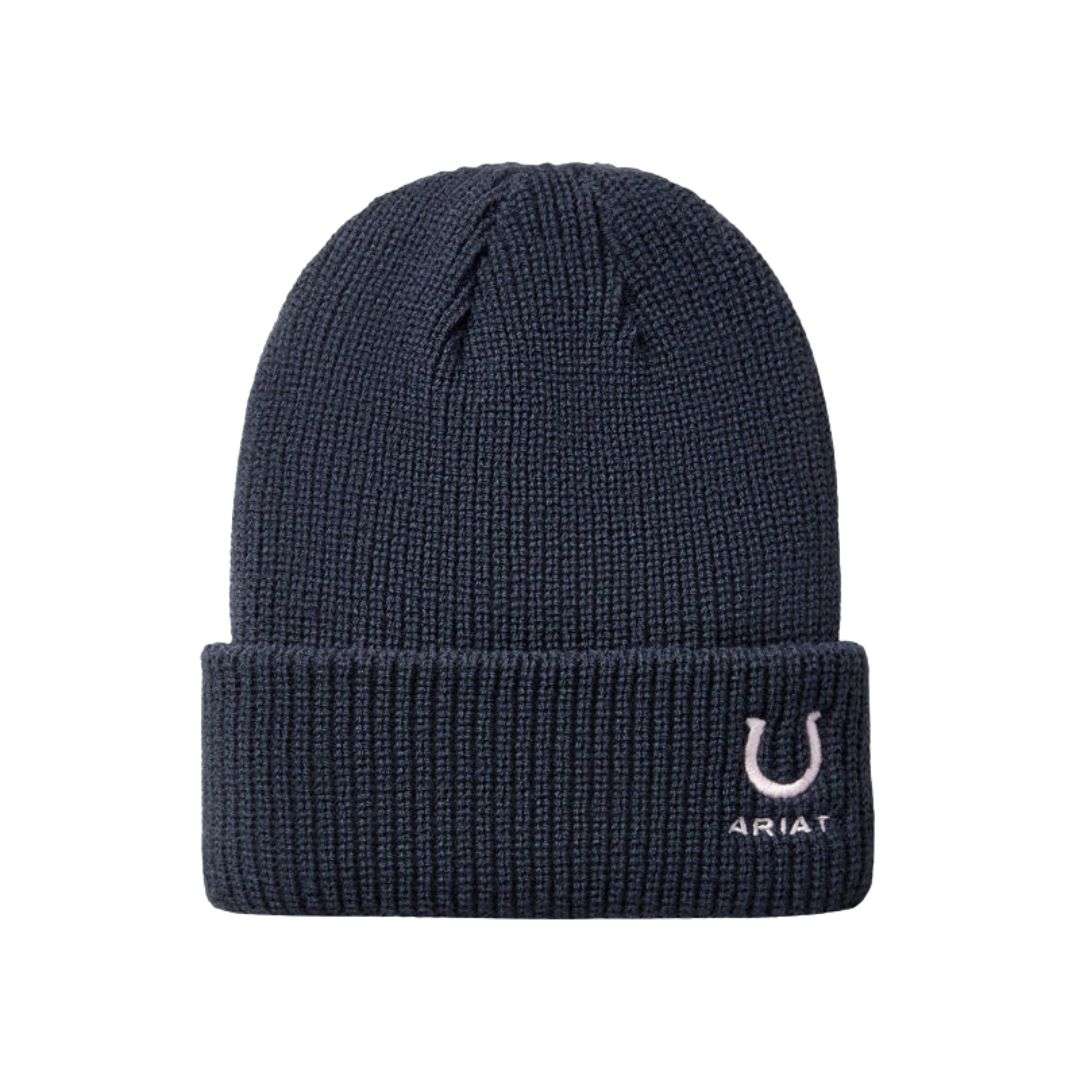Ariat Kid's Horseshoe Beanie in Navy
