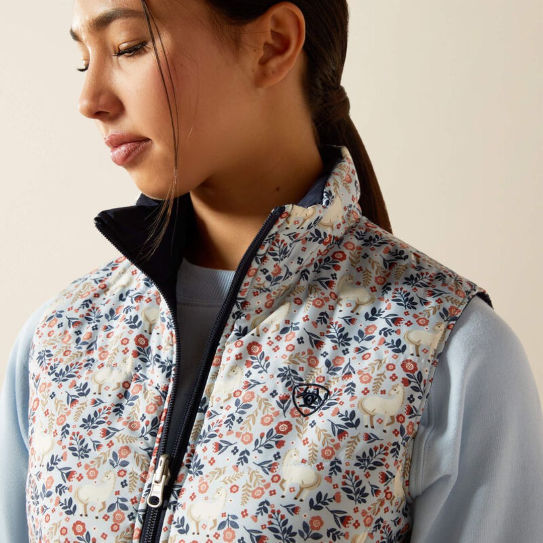 Ariat Kids Bella Reversible Insulated Bodywarmer in Posy Pony Print