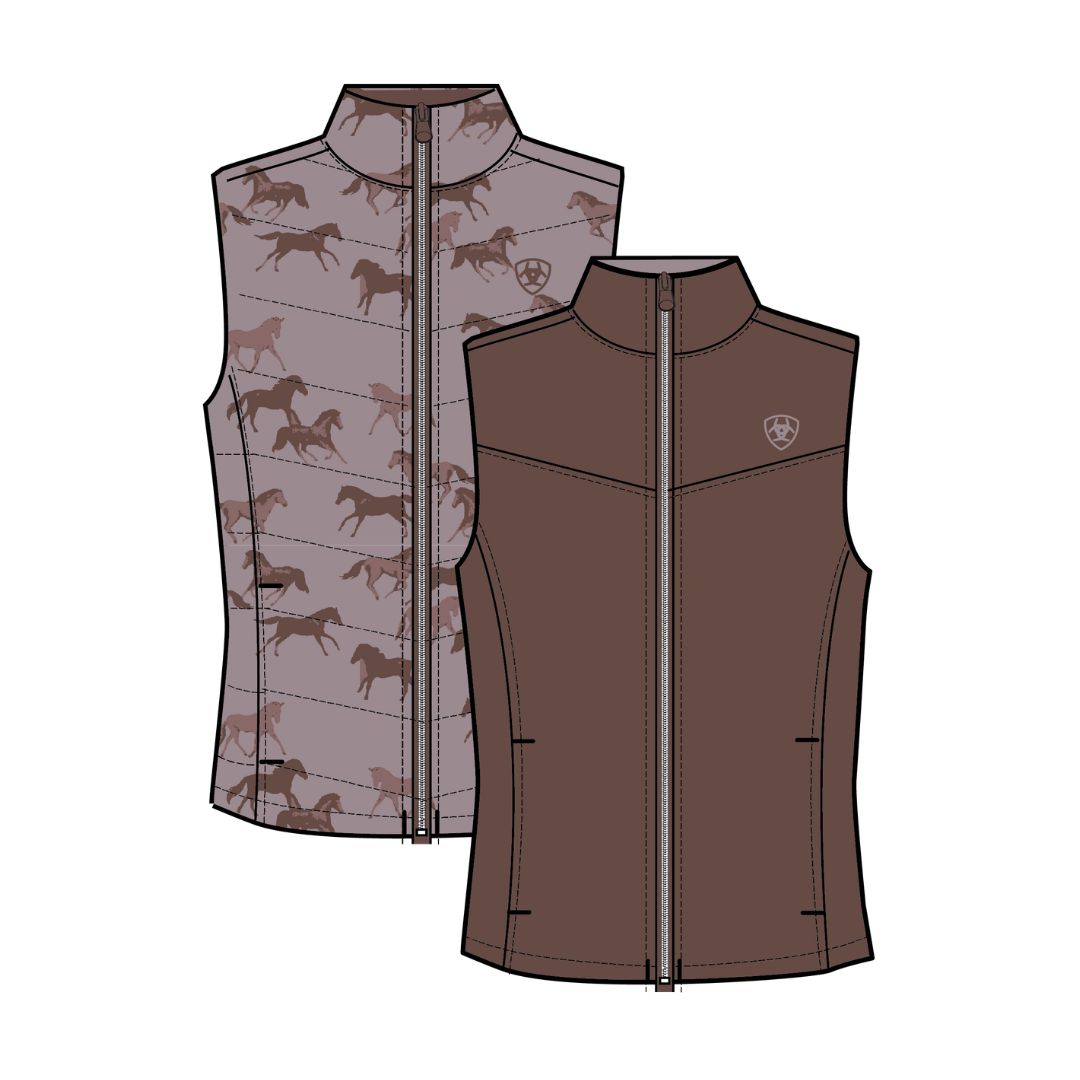 Ariat Kids Bella Reversible Insulated Bodywarmer in Scattering Horses