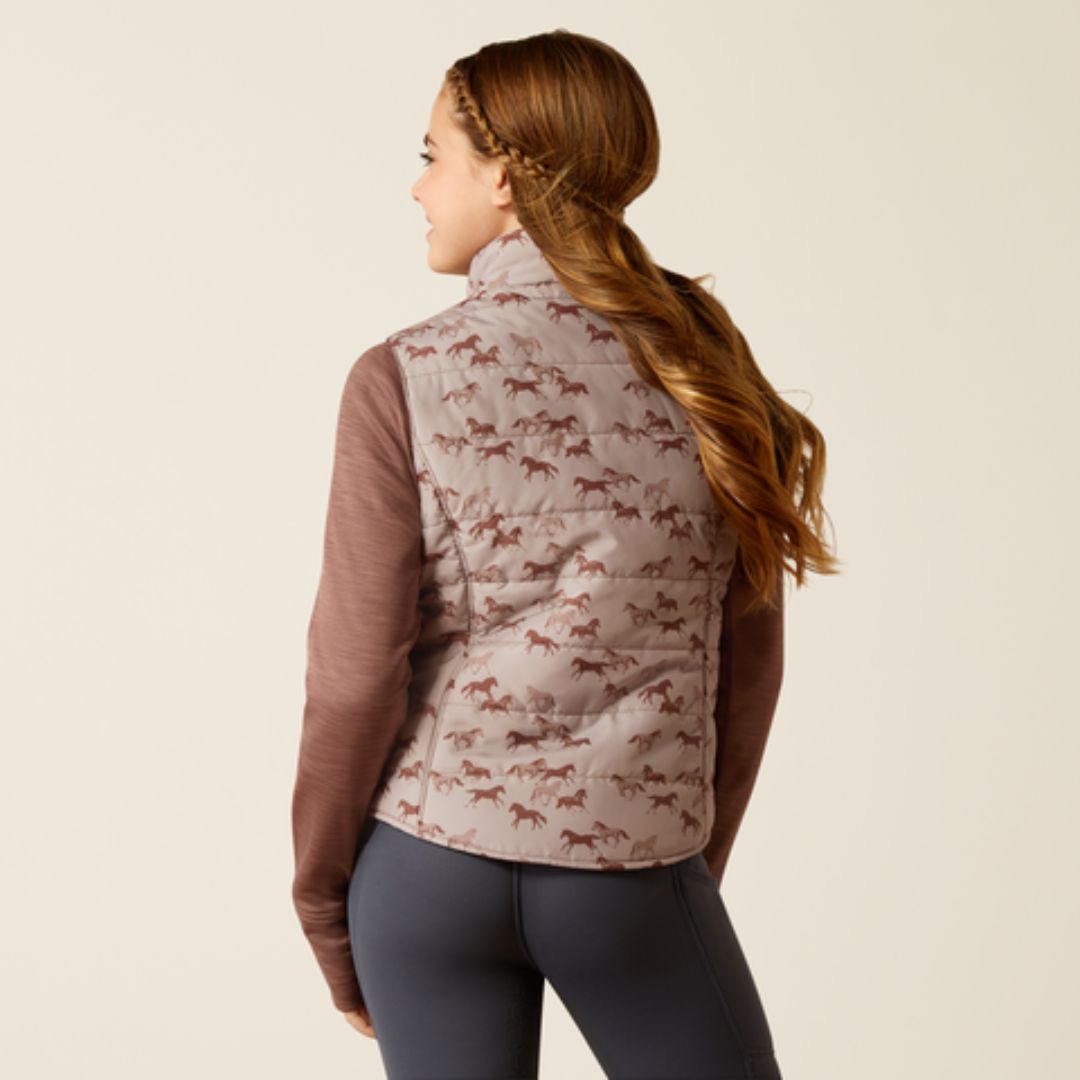 Ariat Kids Bella Reversible Insulated Bodywarmer in Scattering Horses