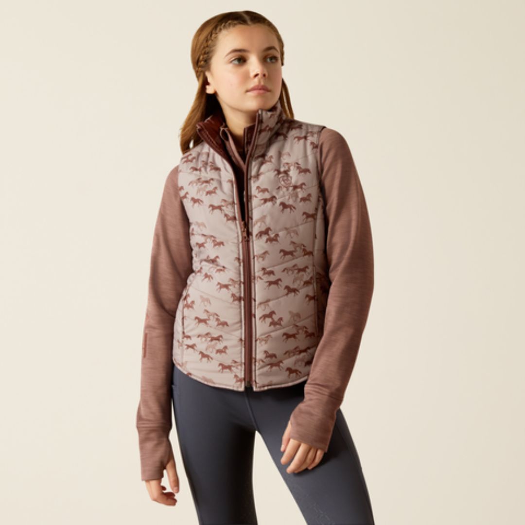 Ariat Kids Bella Reversible Insulated Bodywarmer in Scattering Horses