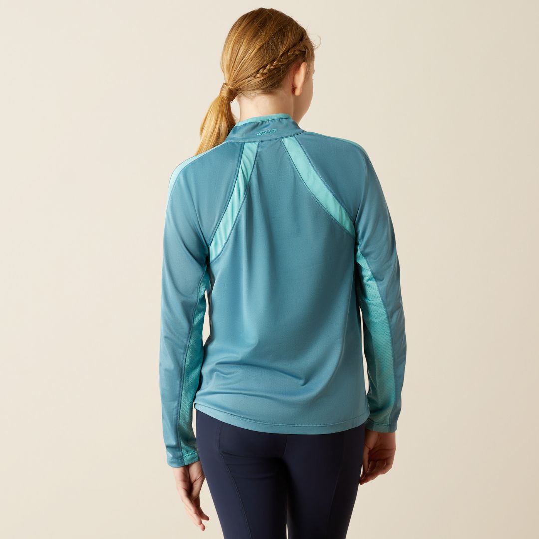 Ariat Kids Sunstopper 3.0 1/4 Zip Baselayer in Storm Blue