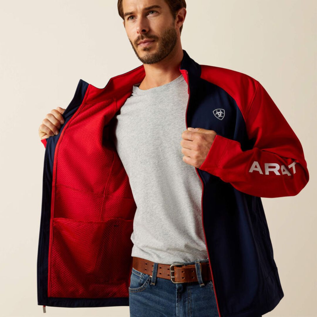 Ariat Men's Team Equestrian Jacket in Navy & Red