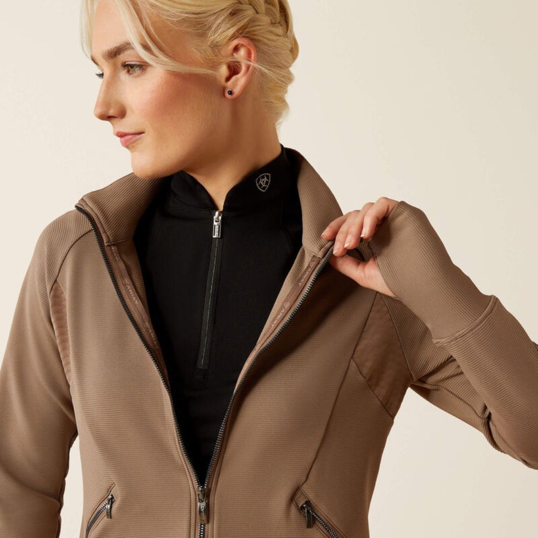 Ariat Women's Bellatrix Zip Jumper in Brick Brown