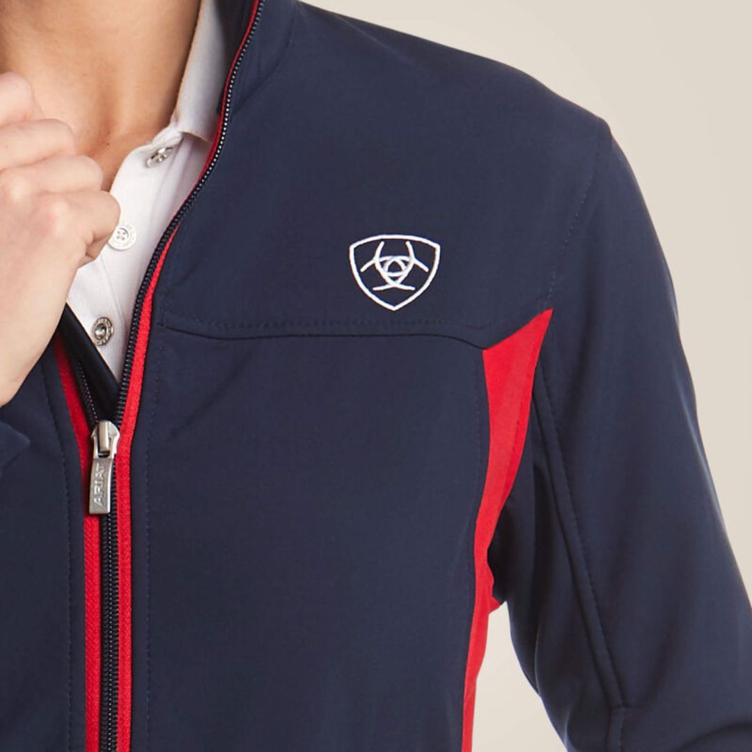 Ariat Women's New Team Softshell Jacket in Navy and Red