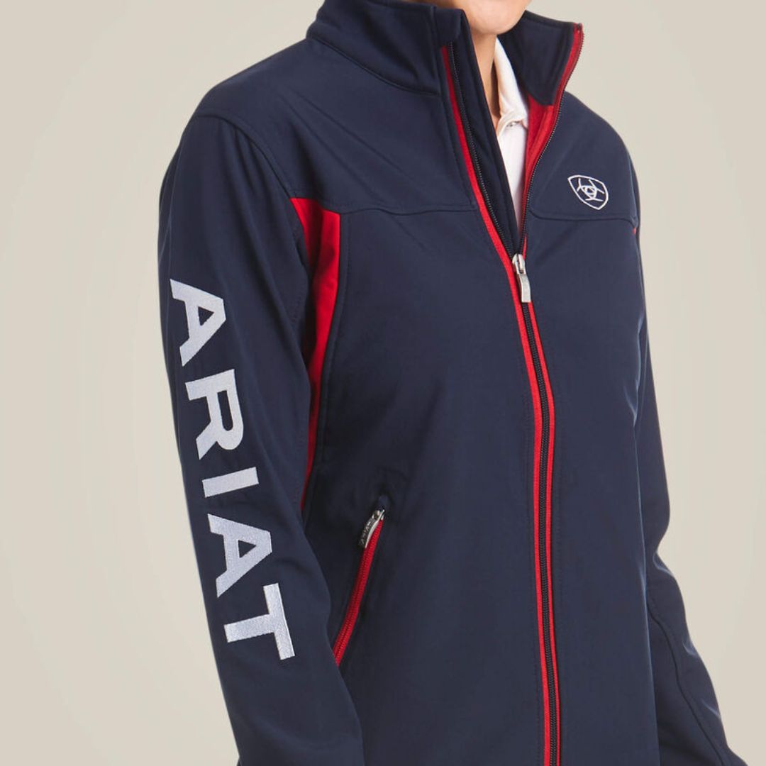 Ariat Women's New Team Softshell Jacket in Navy and Red