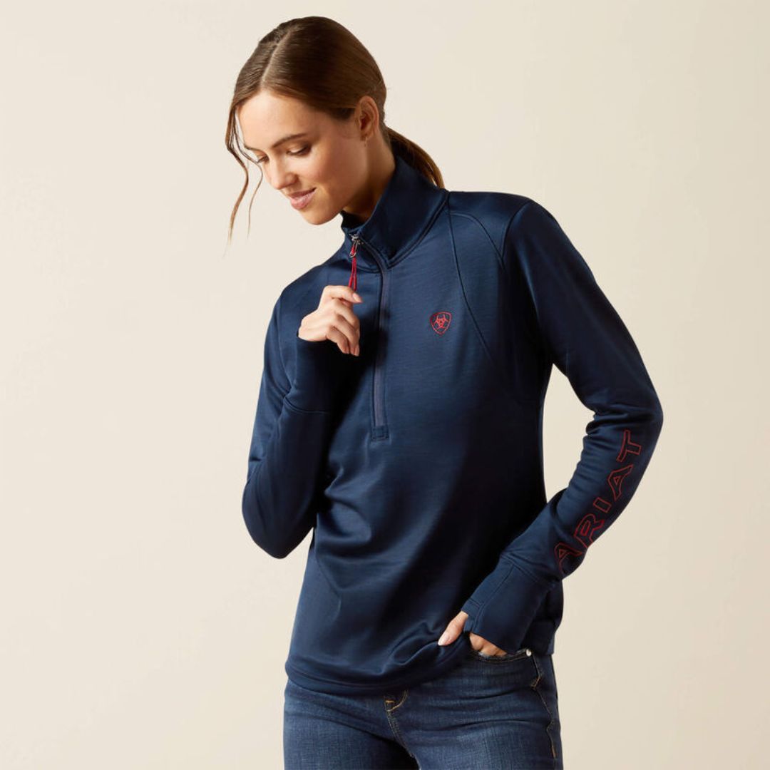 Ariat Women's Team Equestrian Half Zip Jumper in Navy