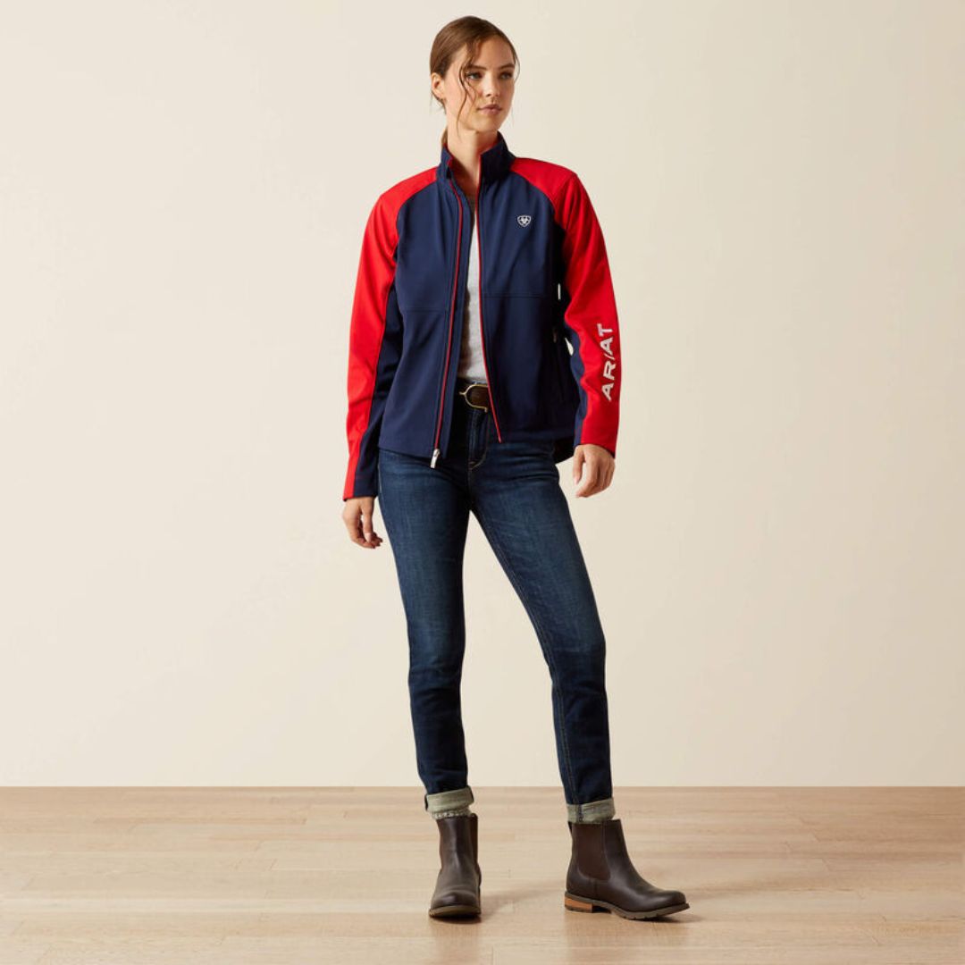 Ariat Women's Team Equestrian Jacket in Navy and Red