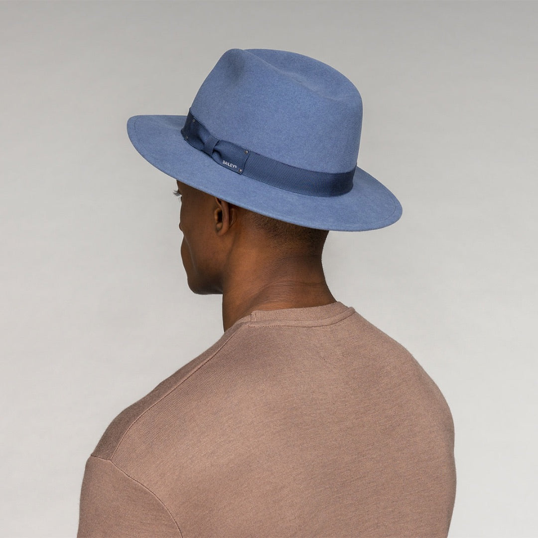 Bailey Curtis Fedora Hat in Vintage Blue
