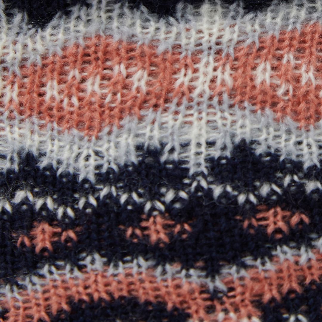 Barbour Fair isle Dog Jumper & Bobble Hat Gift Set in Pink & Navy