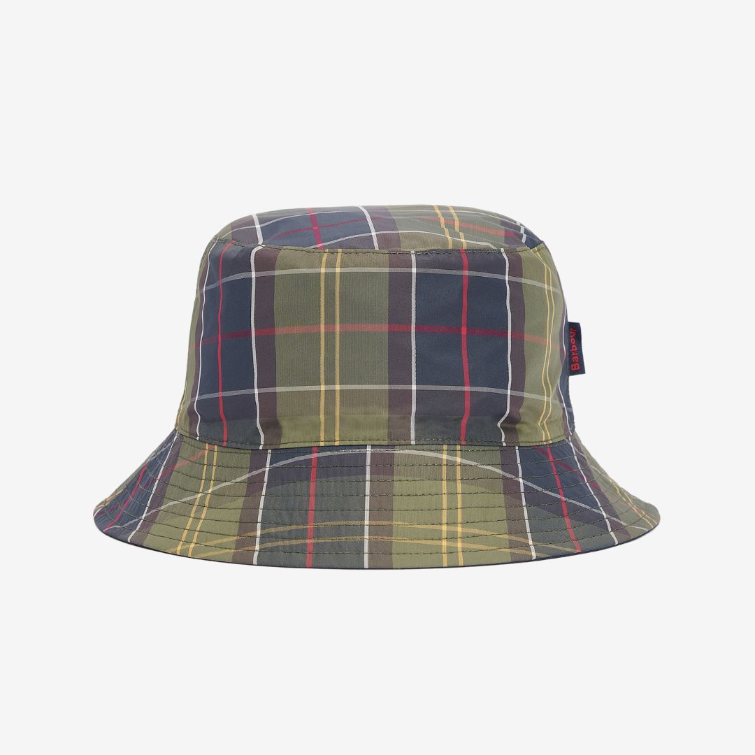 Barbour Hutton Reversible Bucket Hat in Navy & Classic Tartan