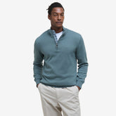 Barbour Men's Cotton Half-Zip Jumper in Vintage Teal