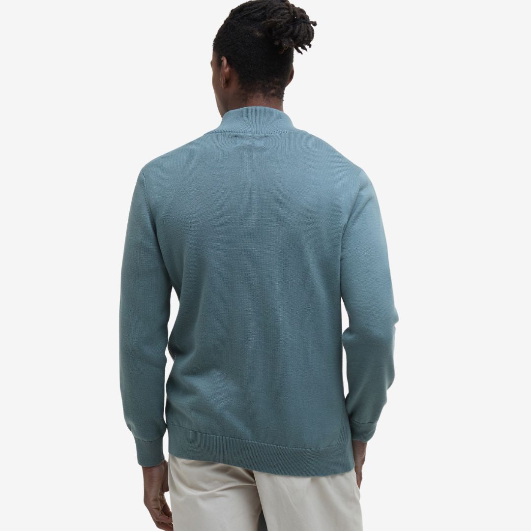 Barbour Men's Cotton Half-Zip Jumper in Vintage Teal
