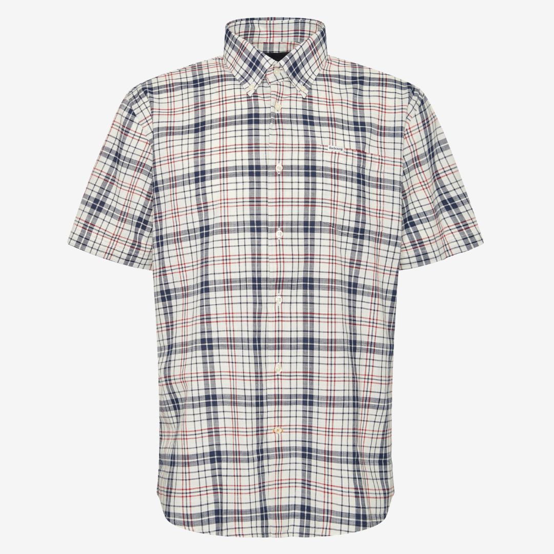Barbour Men's Drafthill Regular Short-Sleeved Shirt in Classic Navy