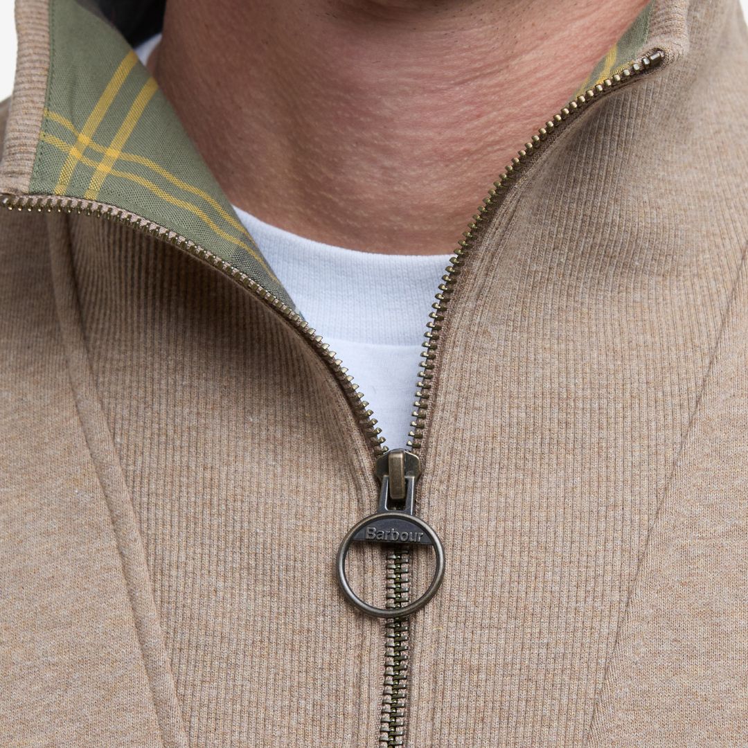 Barbour Men's Nelson Half-Zip Jumper in Stone Marl