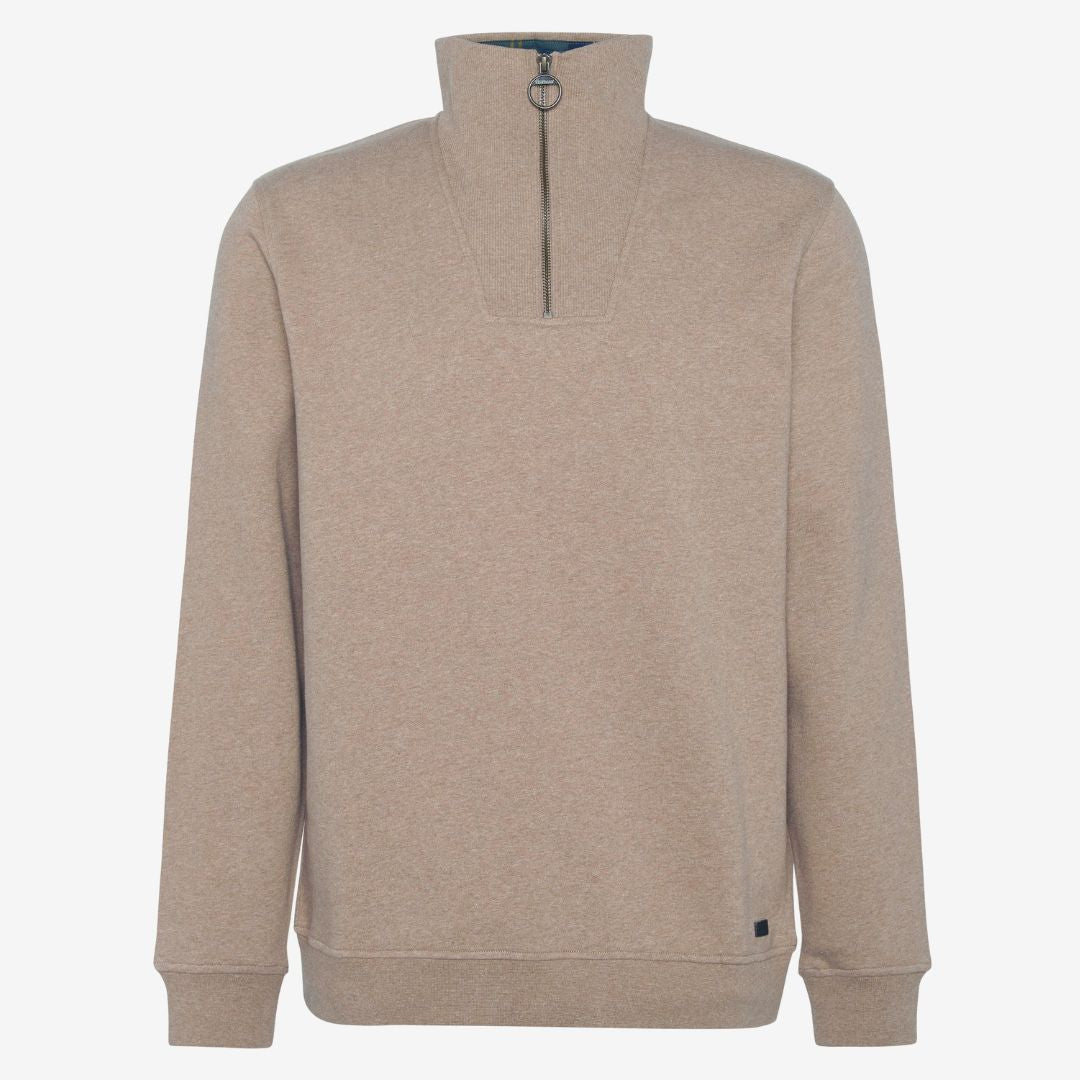 Barbour Men's Nelson Half-Zip Jumper in Stone Marl