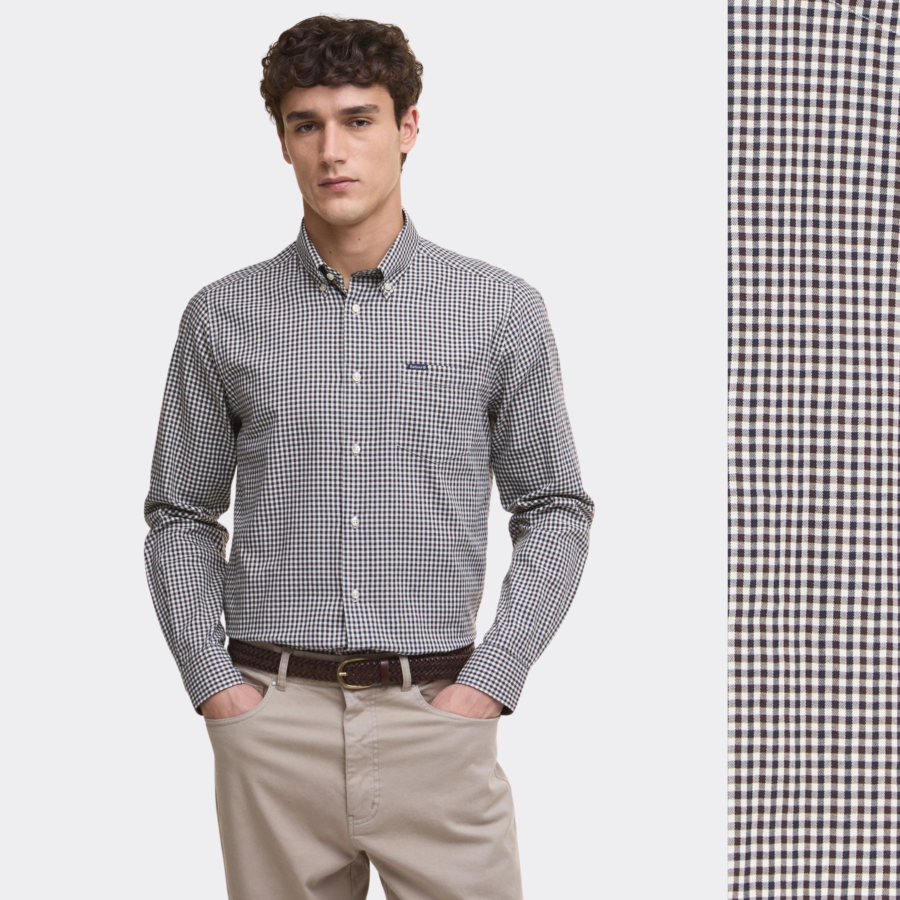 Barbour Men's Padshaw Tailored Long-Sleeved Shirt in Dark Oak