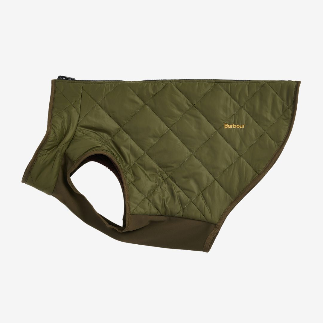 Barbour Reversible Quilted Dog Coat in Olive