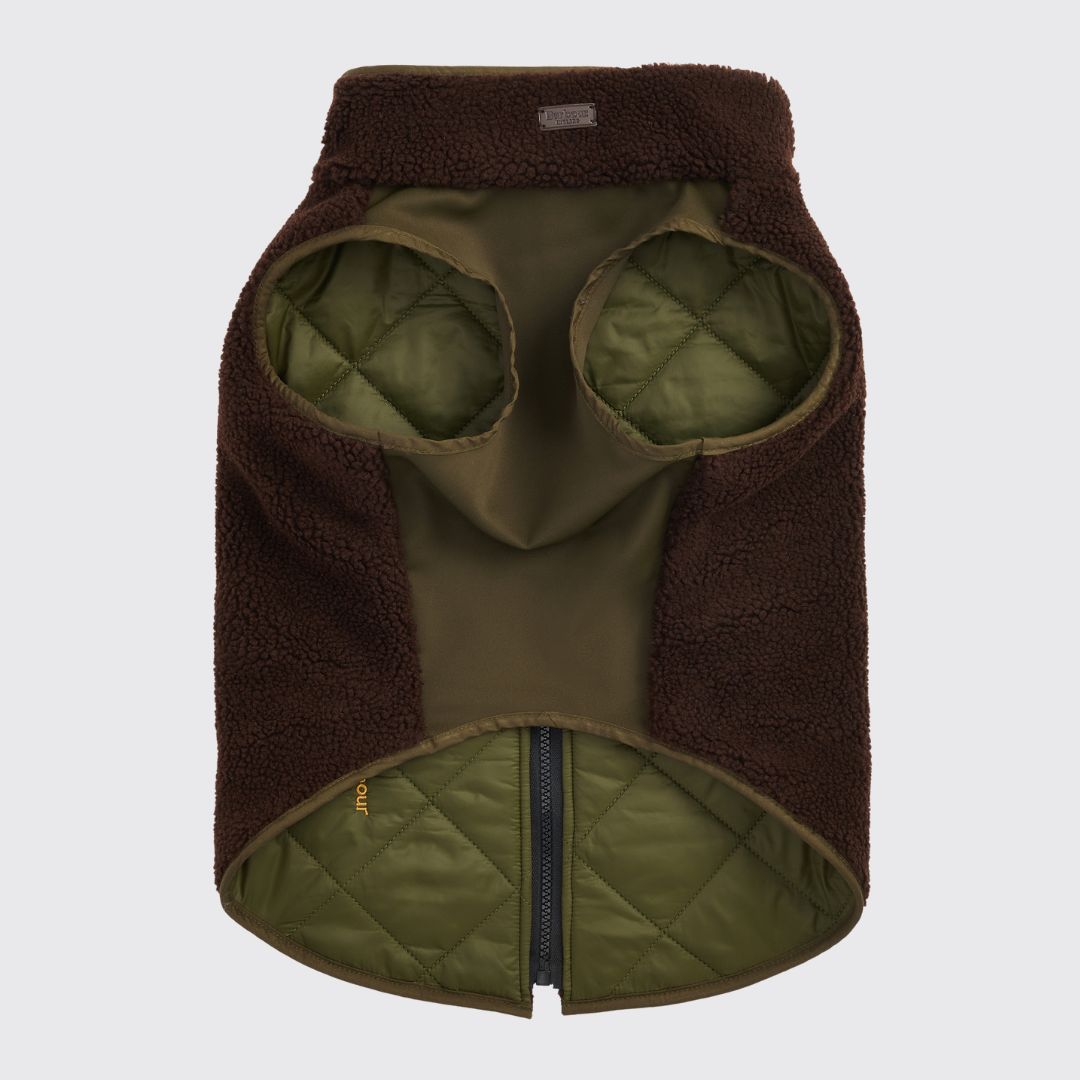 Barbour Reversible Quilted Dog Coat in Olive