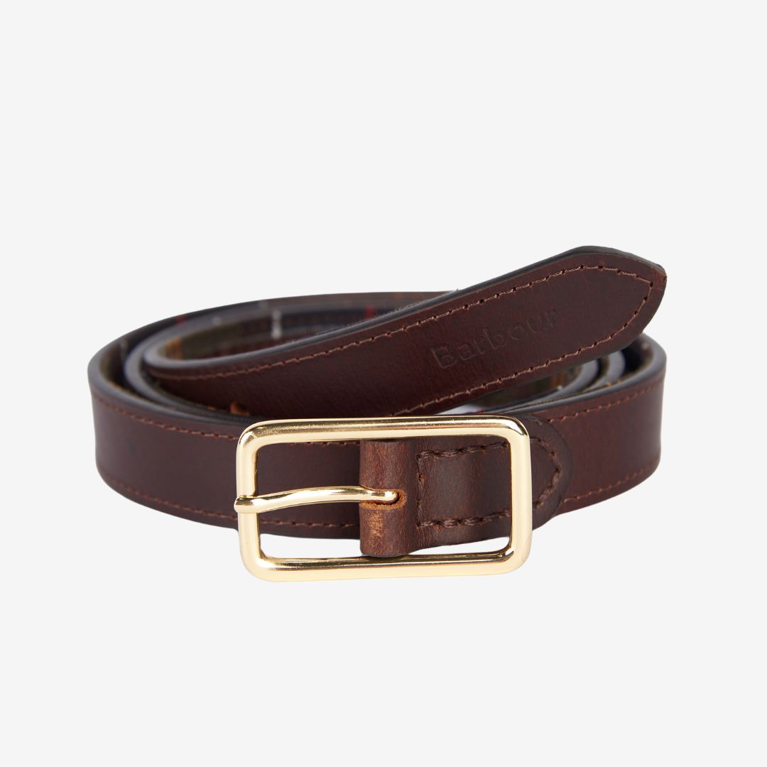 Barbour Reversible Tartan Belt in Classic Tartan & Brown