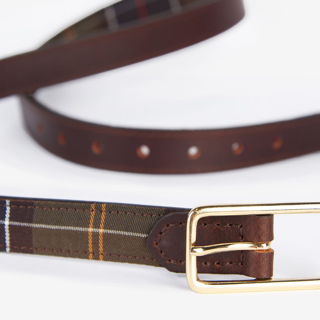 Barbour Reversible Tartan Belt in Classic Tartan & Brown