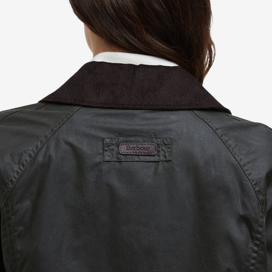 Barbour Women's Arlo Utility Waxed Jacket in Archive Olive & Ancient Tartan