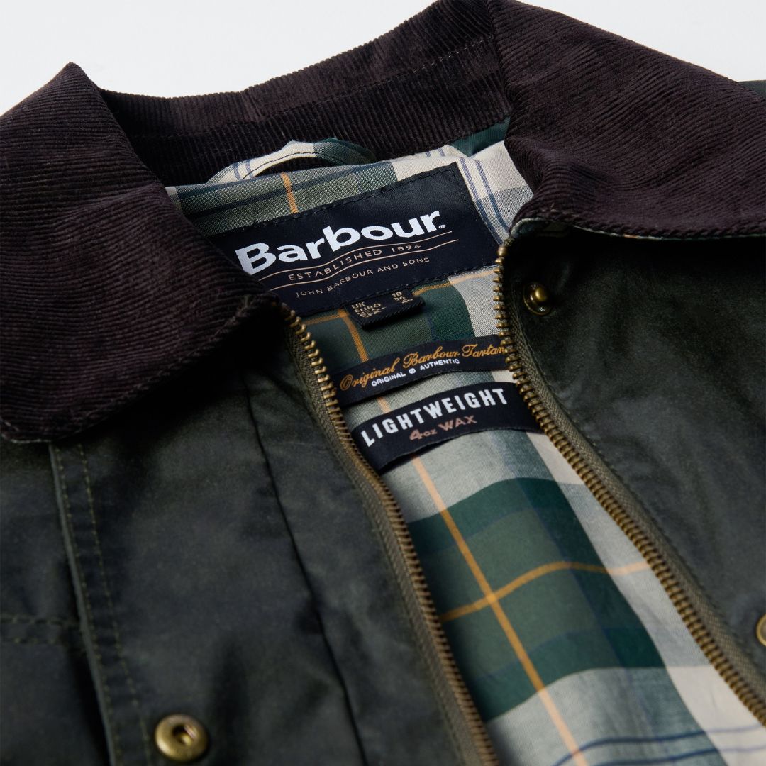 Barbour Women's Arlo Utility Waxed Jacket in Archive Olive & Ancient Tartan