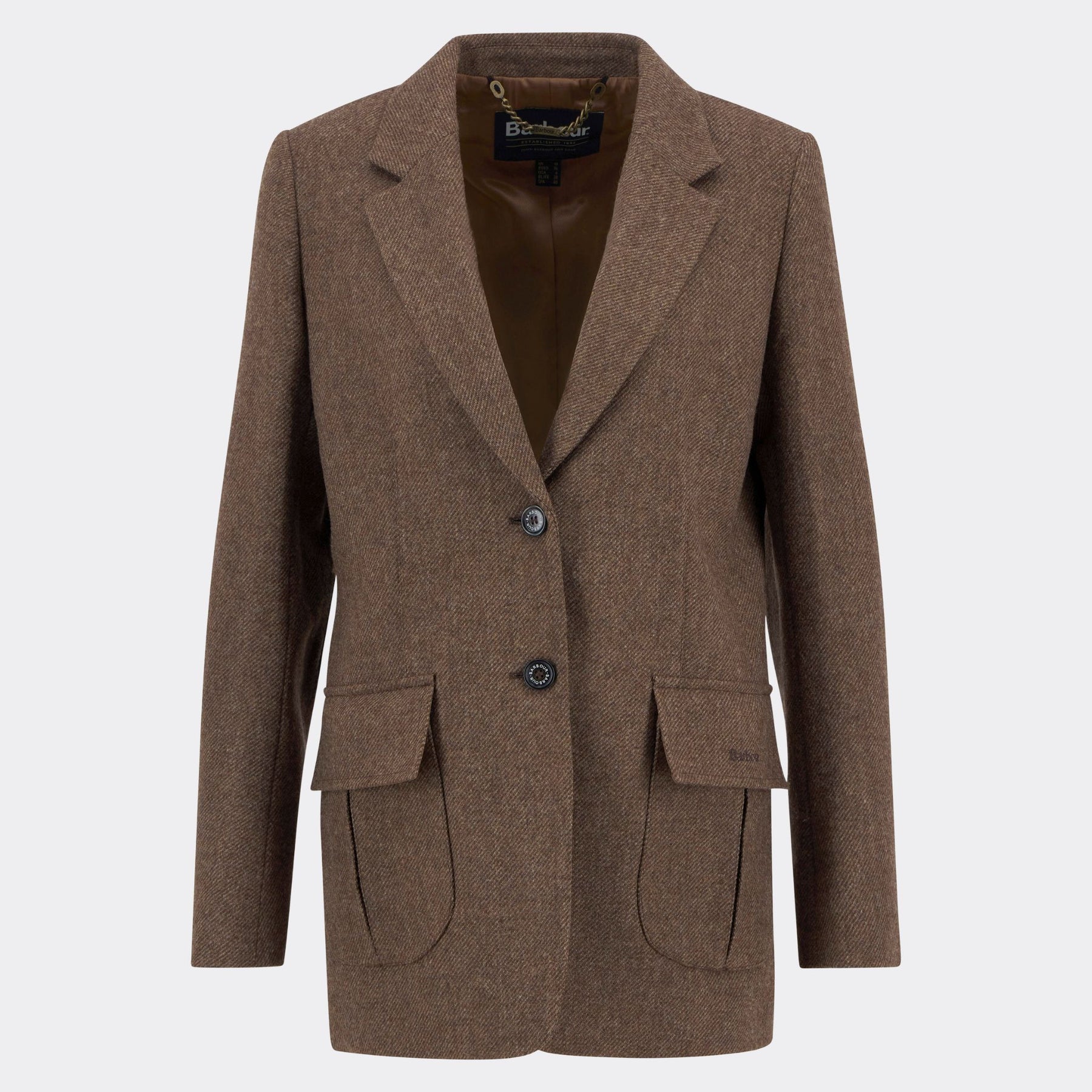 Barbour Women's Elm Tailored Wool Blazer in Military Brown