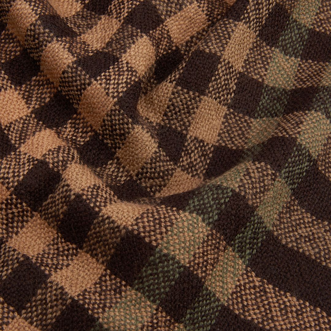 Barbour Ashton Wool Scarf in Army Green & Port