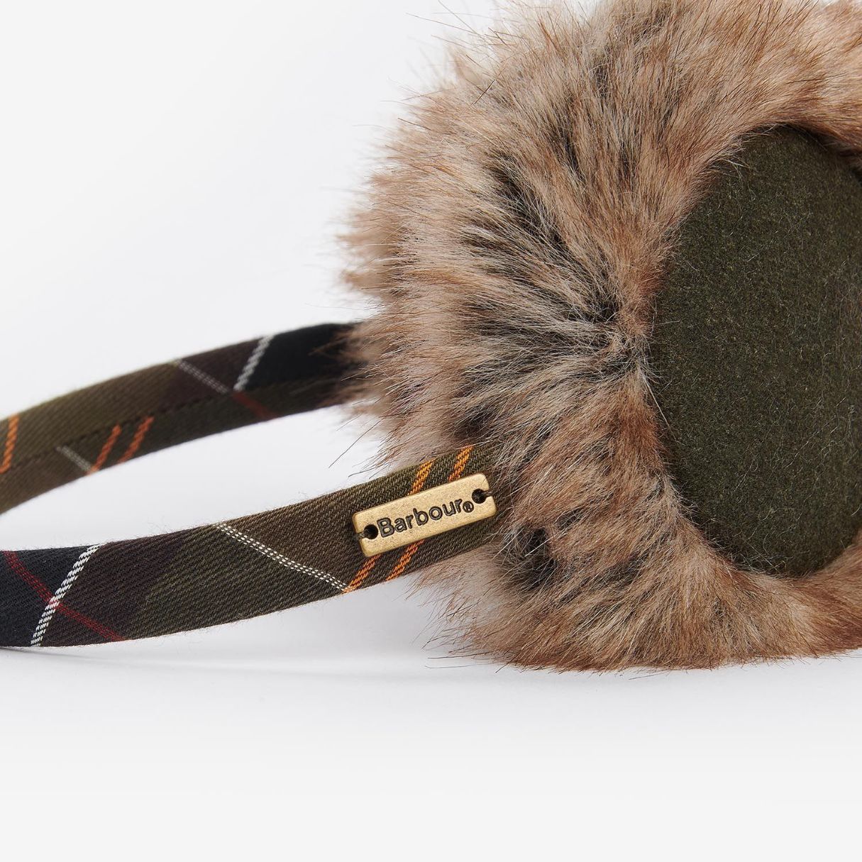Barbour Barrhill Faux-Fur Ear Muffs in Classic Tartan