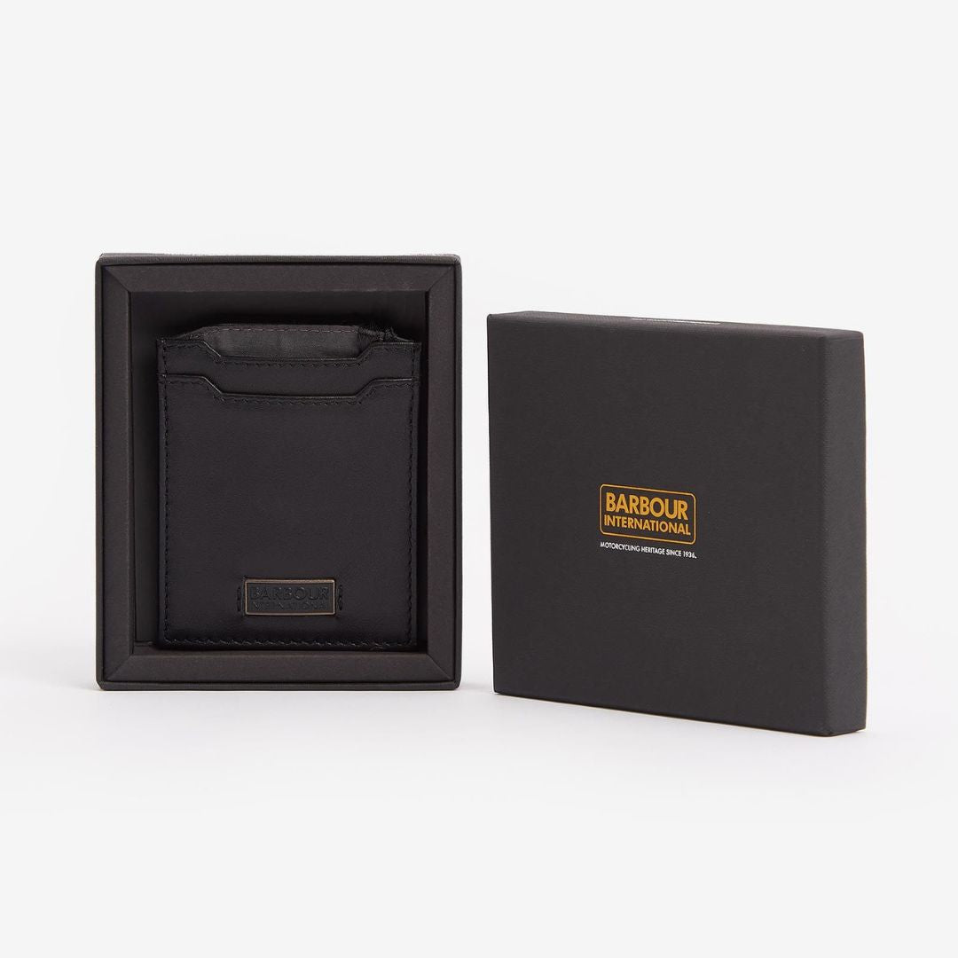Barbour Debossed Logo Card Holder in Classic Black