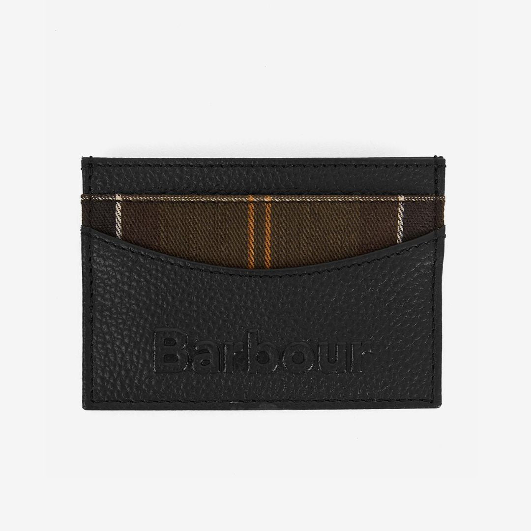Barbour Debossed Logo Card Holder in Classic Black