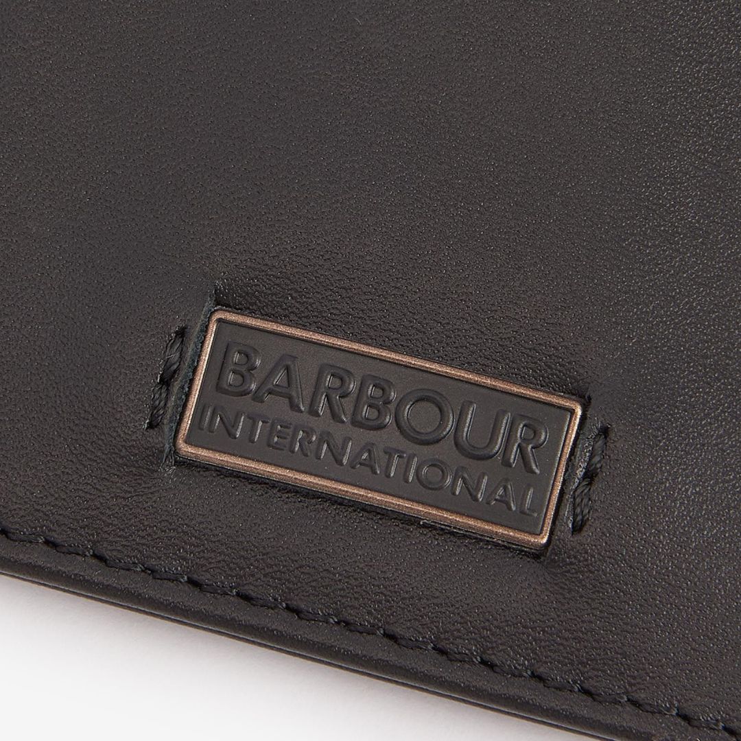 Barbour Debossed Logo Card Holder in Classic Black